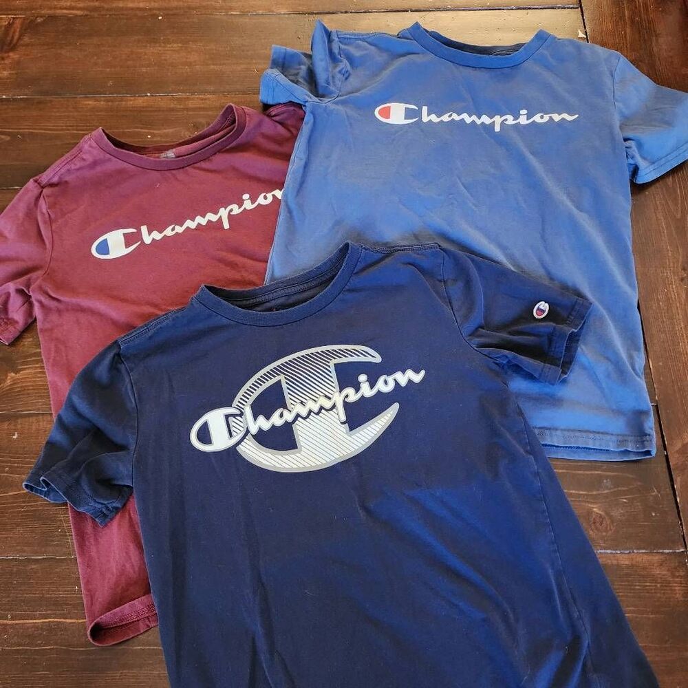 Champion Set of 3 Boys Shirt Sleeve Tshirts All Size Medium (10/12)